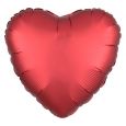 Folieballon Satin Luxe hart rood (43cm)