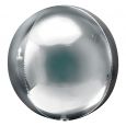 Folieballon Orbz zilver 40cm