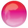 Orbz folieballon ombre rood & roze (40cm)