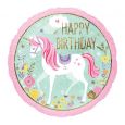 Folieballon Happy Birthday Unicorn (45cm)