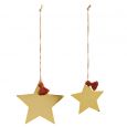 Madam Stoltz Hangers sterren goud met tassel (2st)