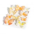 Decoratie vlinders geel en oranje (10st)