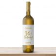 Wijnfles etiketten verjaardag birthday goud 30 (4st)