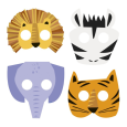 Maskers wilde dieren Safari (8st)