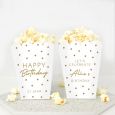 Popcornbakje met folie gold birthday