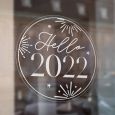 Raamsticker hello 2022 transparant