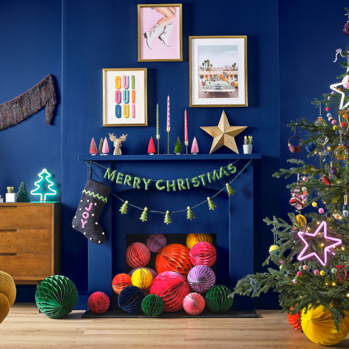 Decoratie kerstboom met lampjes goud Ginger Ray