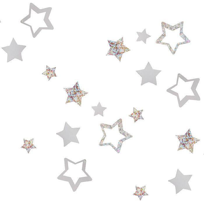 Confetti sterren zilver Silver Glitter Ginger Ray