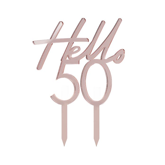 Taarttoper Hello 50 Pink & Rose Gold Ginger Ray