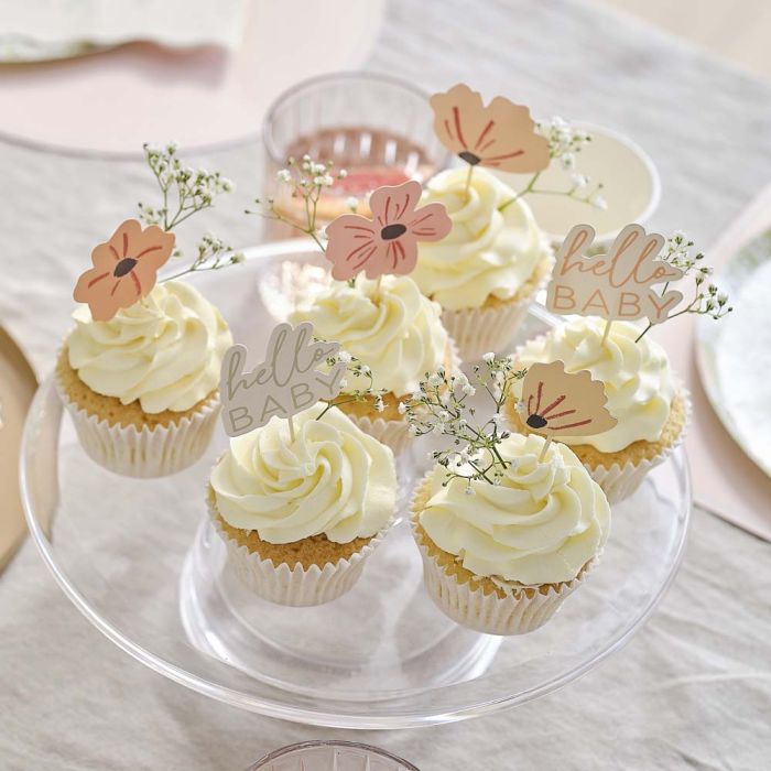 Cupcake prikkers Floral Baby Ginger Ray
