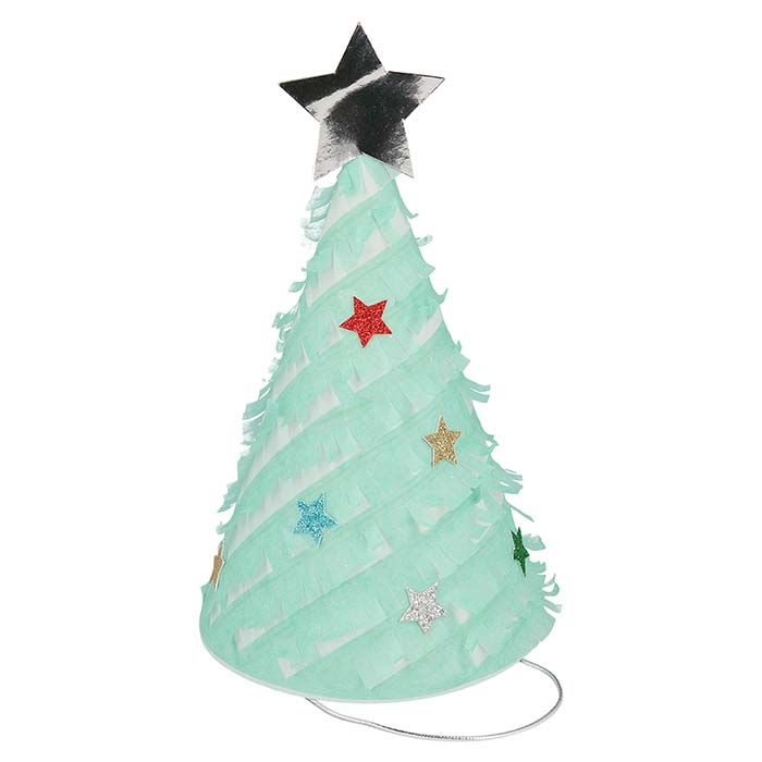 Feesthoedjes Fringed Christmas Trees (6st) Meri Meri