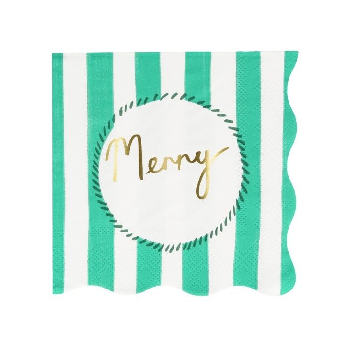 Servetten Striped Christmas (16st) Meri Meri