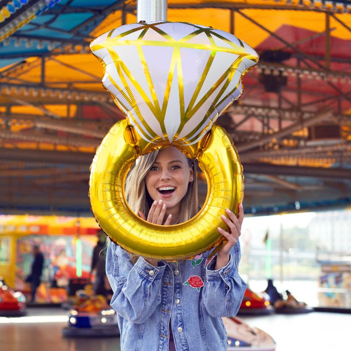 Folieballon ring goud/pastel 95cm