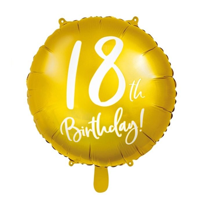 Folieballon 18th Birthday goud (45cm)