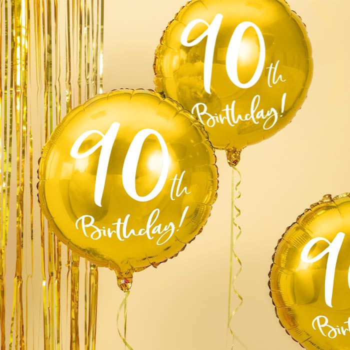 Folieballon 90th Birthday goud (45cm)