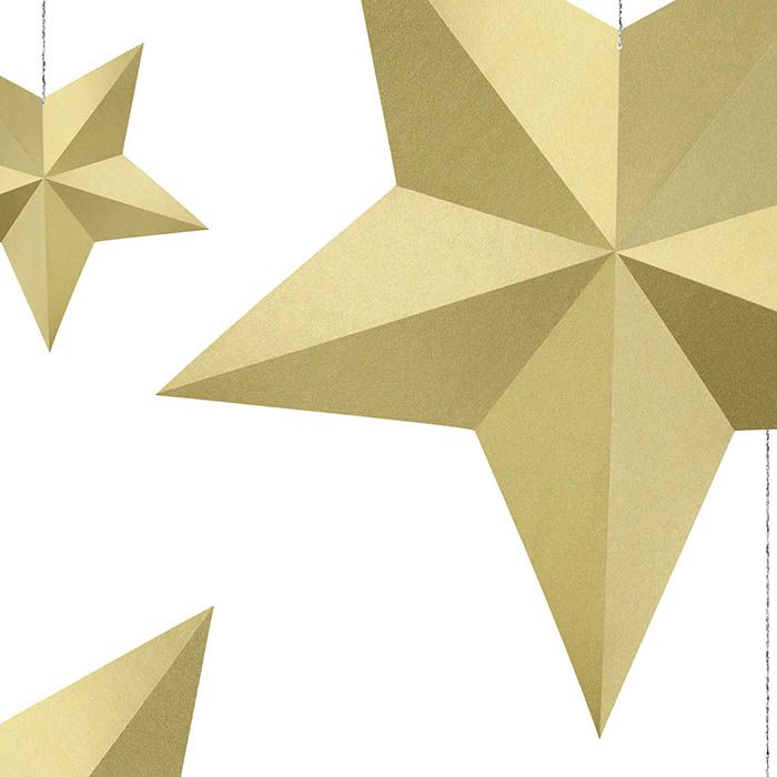 Decoratie sterren goud (6st)