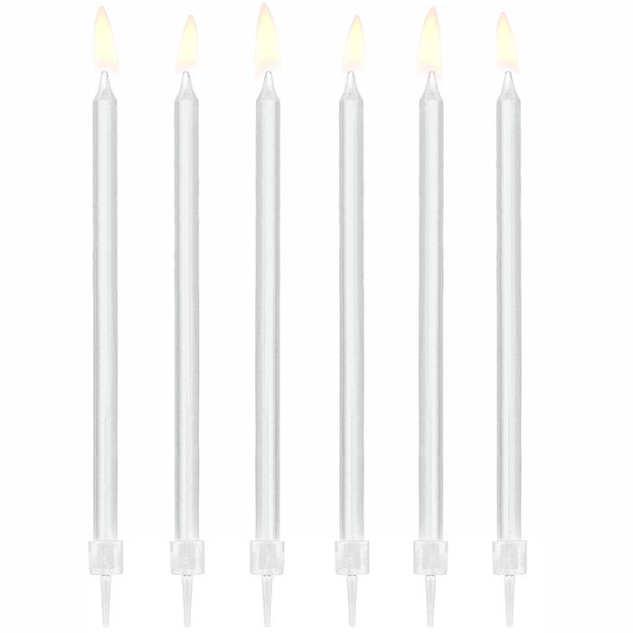 Lange kaarsen wit (12st)