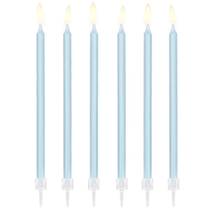 Lange kaarsen lichtblauw (12st)