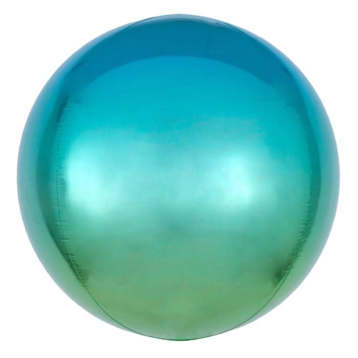 Folieballon Ombré Blauw & Groen 40cm
