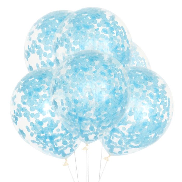 Confetti ballonnen blauw (6st) House of Gia
