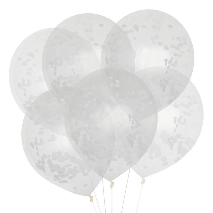 Confetti ballonnen wit (6st) House of Gia
