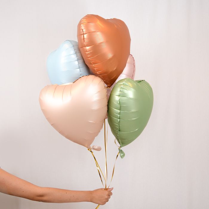 Folieballon Satin hart caramel (45cm)