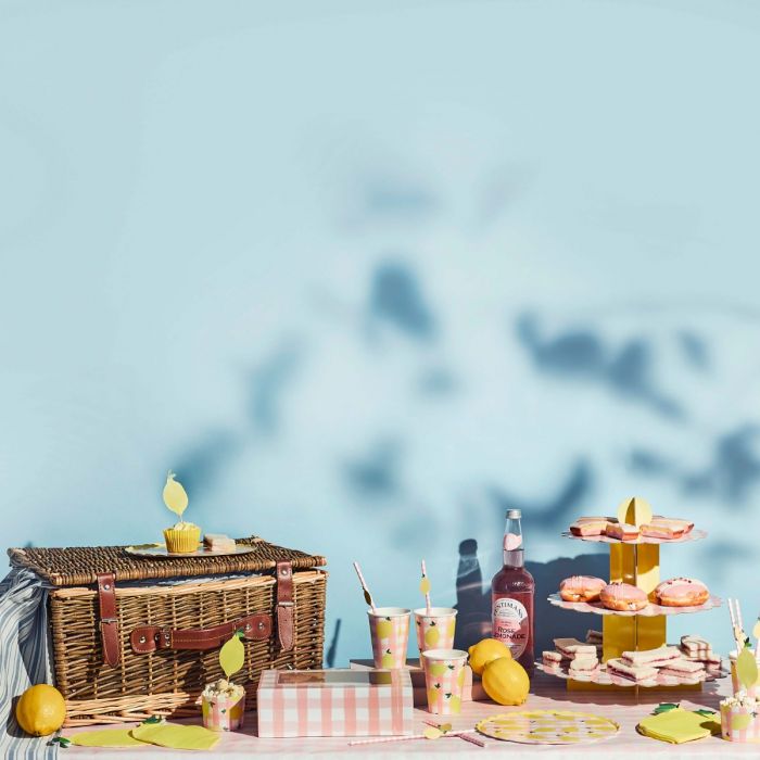 Bekertjes Lemon & Gingham (8st) Summer Picnic Hootyballoo