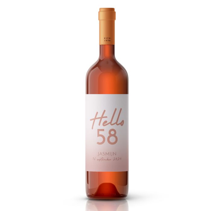 Wijnfles etiketten verjaardag hello leeftijd