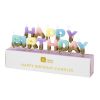 Taartkaarsjes Happy Birthday pastel met goud Talking Tables