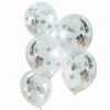 Confetti ballonnen stars zilver (5st) Silver Metallic Star Ginger Ray