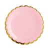Borden roze met gouden rand (6st)