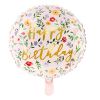 Folieballon Happy Birthday Flowers (35cm)