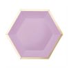 Gebaksbordjes Gold Classic Lilac hexagon (10st)