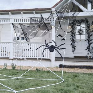 Decoratie spinnenweb extra groot wit Fright Night Ginger Ray