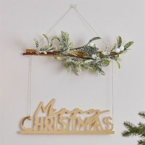 Decoratiehanger Merry Christmas goud Nordic Noel Ginger Ray