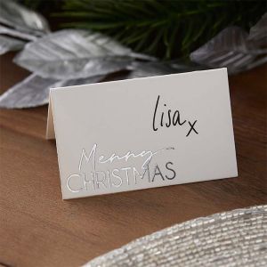 Plaatskaartjes Merry Christmas Season for Silver (10st)