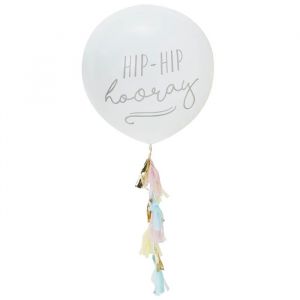 Megaballon Hip Hip Hooray met tassels Pick & Mix Pastel