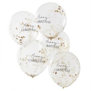 Confetti ballonnen Merry Christmas (5st) A Touch Of Sparkle