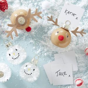 Plaatskaarthouders rendier & sneeuwpop (6st) Novelty Christmas