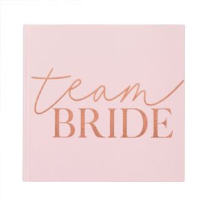Gastenboek velvet roze Team Bride Blush Hen Ginger Ray