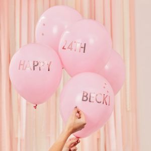 Ballonnen roze en letter stickers Mix It Up (5st) Ginger Ray