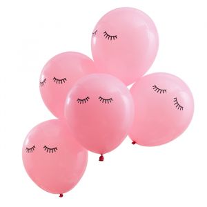 Ballonnen Sleepy Eye roze Pamper Party (5st) Ginger Ray