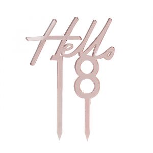 Taarttoper Hello 18 Pink & Rose Gold Ginger Ray