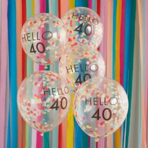 slachtoffer pijpleiding Huis Confettiballonnen hello 40 Mix it Up Brights Ginger Ray | Partydeco.nl