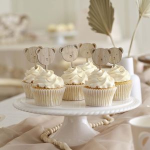 Cupcake prikkers Teddy Bear Ginger Ray