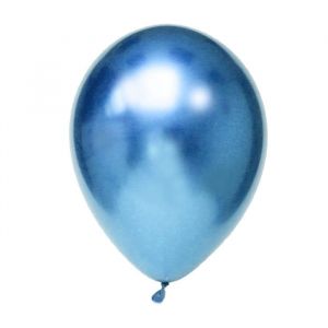 Chroom ballonnen blauw (10st)