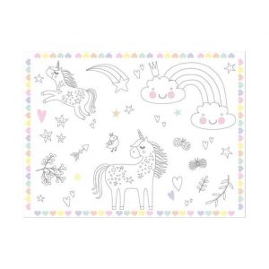 Placemats Kleurplaten Unicorns & Rainbows (6st)
