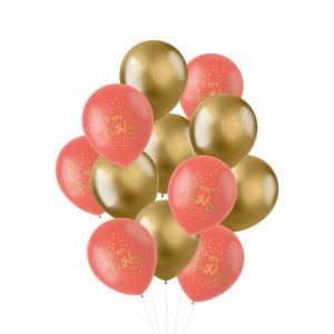Ballonnenmix Happy Birthday golden dusk (12st)