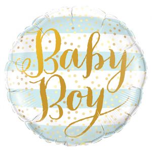 Folieballon baby boy blauw 45cm