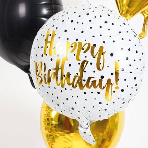 Folieballon Happy Birthday stippen 45cm